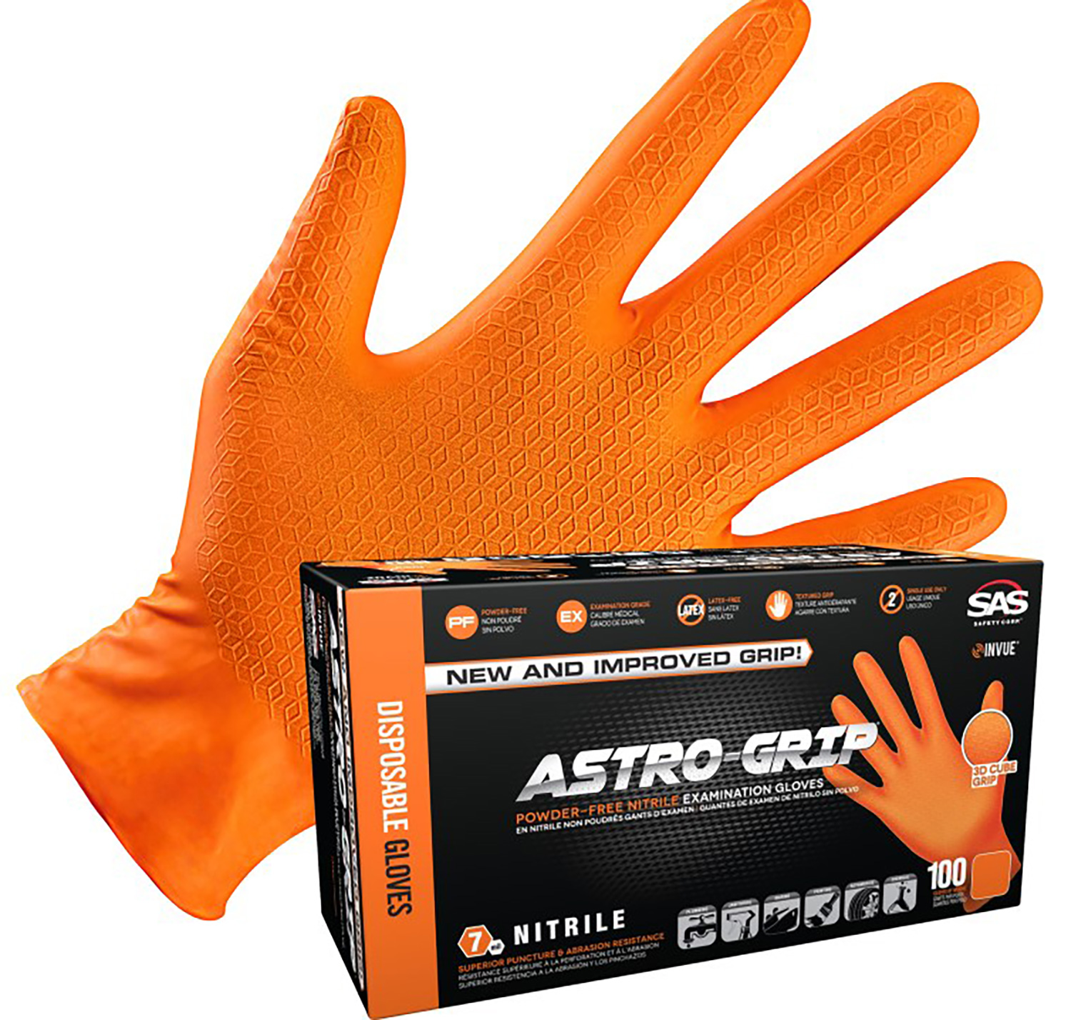 SAS® Astro-Grip® Invue® Disposable Nitrile Gloves - Safety Zone Specialists