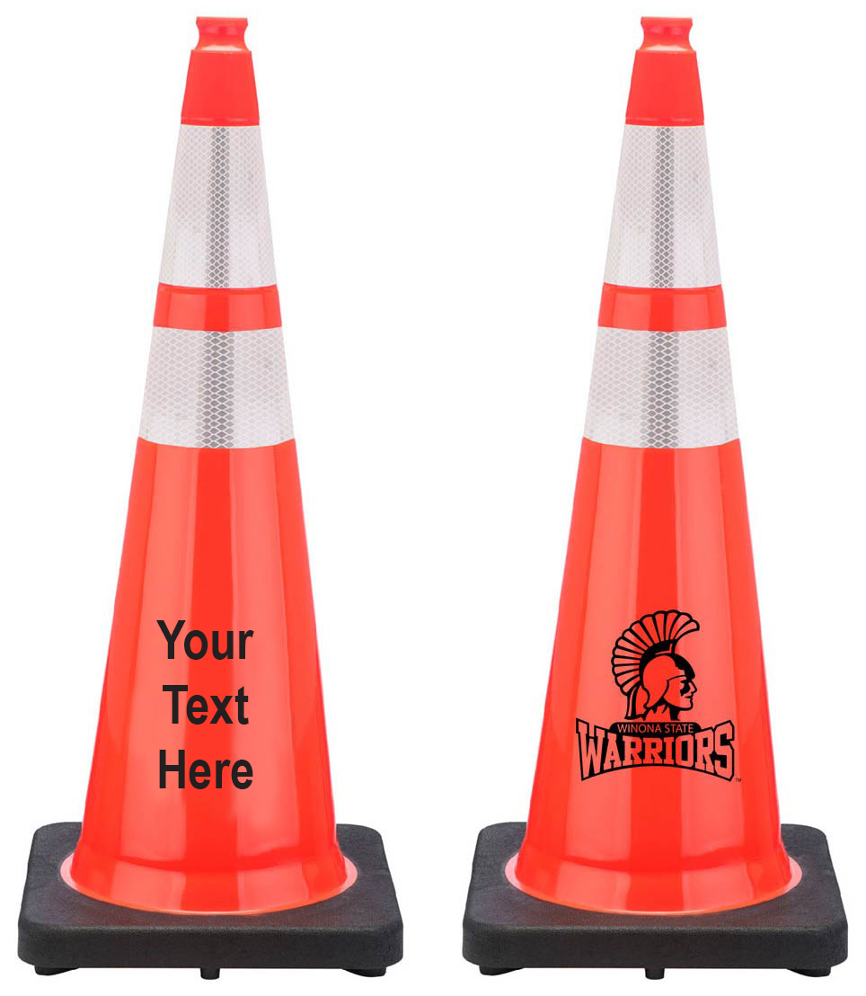 Traffic cone custom screen printing min qty 25 safety zone specialists