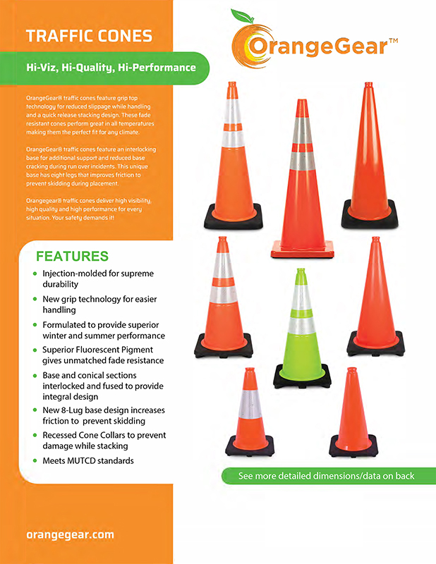 18" 28" 36" Orange Traffic Safety Cones Fluorescent Reflective Parking Road - View #7