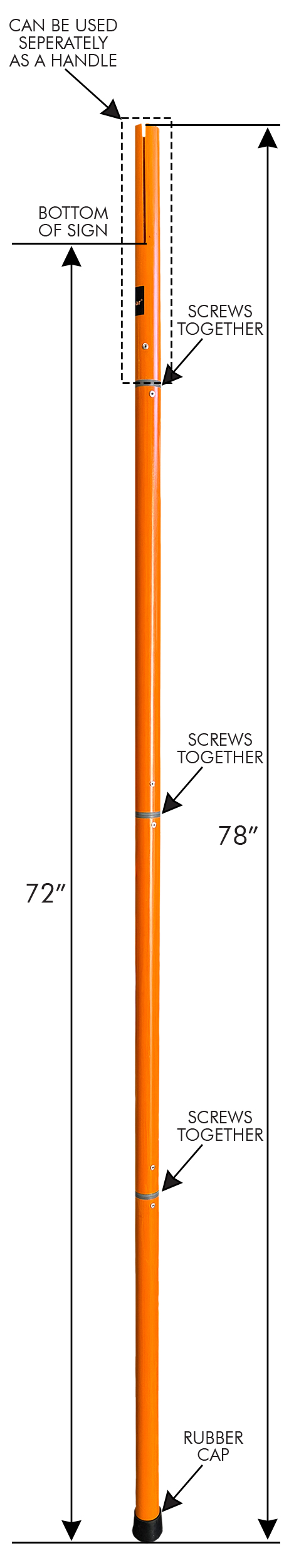 OrangeGear™ High Intensity Reflective Aluminum Stop/Slow Sign & 72